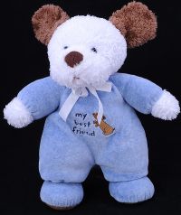 Carters My Best Friend Puppy Dog Blue White Plush Lovey Rattle